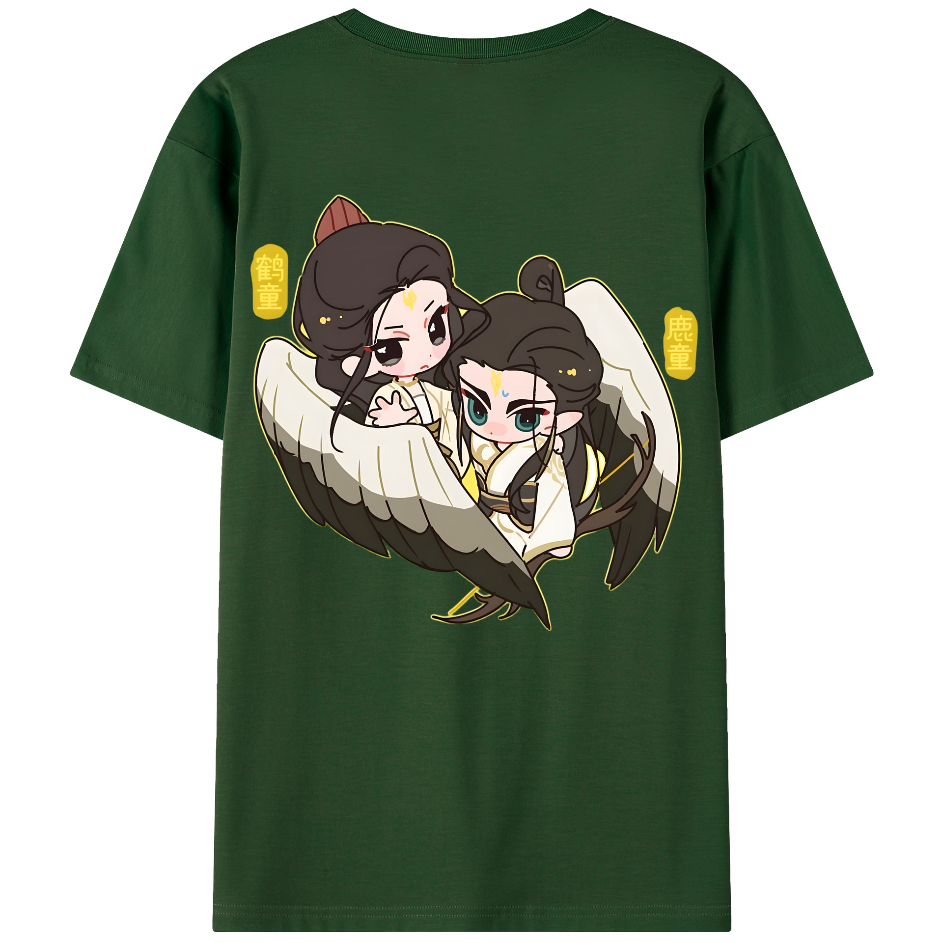 （画像用） Ne Zha 2 ナタ 魔童の大暴れ 綿100％半袖Tシャツ（背面プリント）